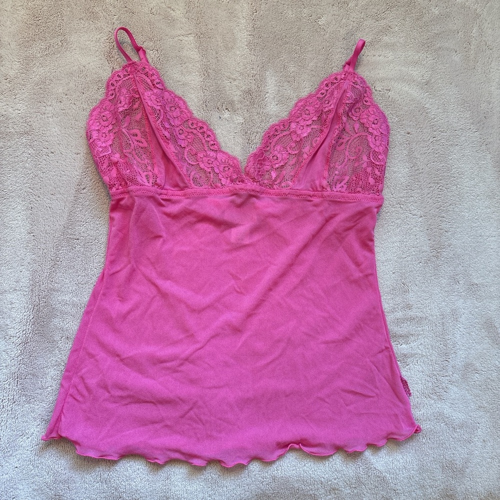 Pink Lace Camisole Top